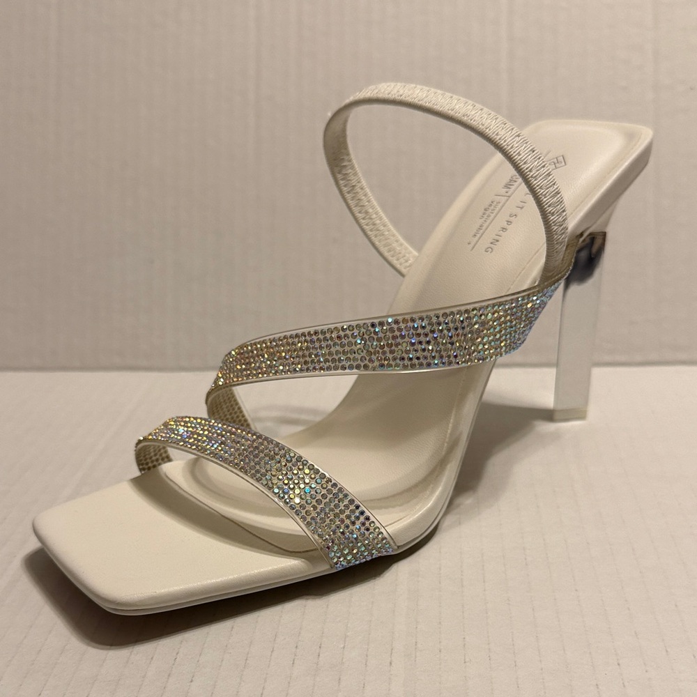 Call It Spring White Rhinestone Heels size 8.5